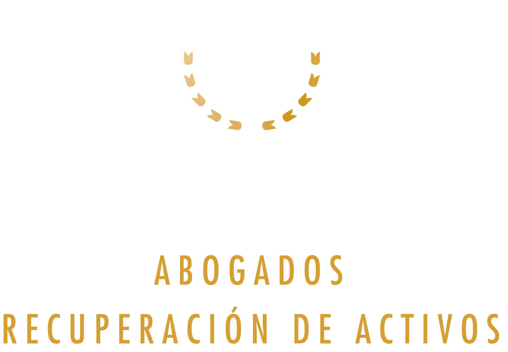 Logotipo del despacho jurídico Lombardia Abogados, especializado en recuperación de activos. El diseño incluye las iniciales "LA" estilizadas dentro de una corona de laurel dorada, acompañadas del nombre "Lombardia" en tipografía elegante, y las palabras "Abogados" y "Recuperación de Activos"
